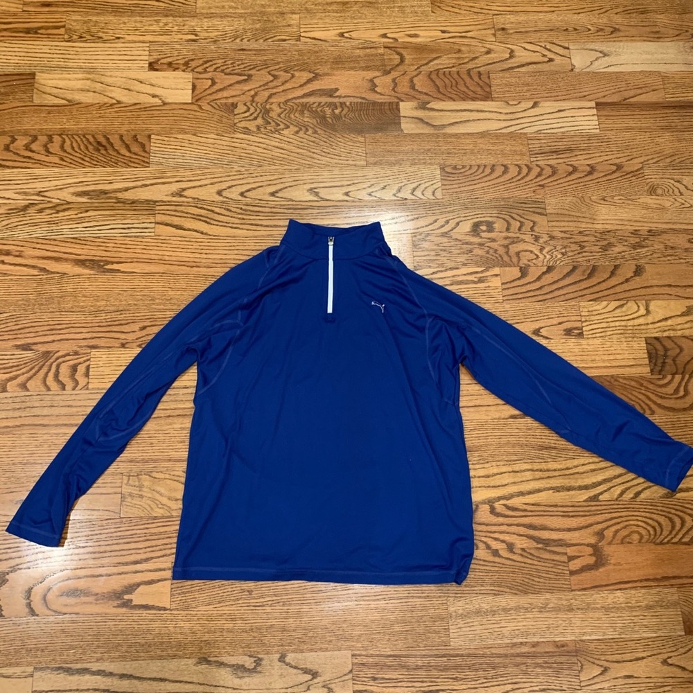 Men's Puma 1/4 Zip Popover - Blue - Large